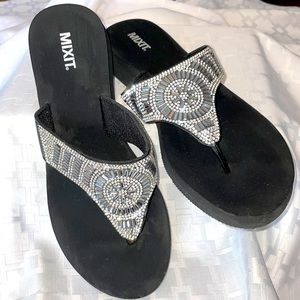 Mixit Blingy flip flops - worn once - size 9